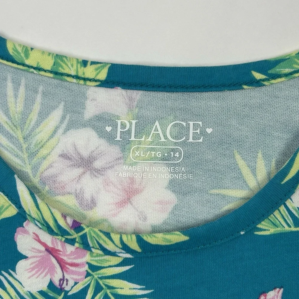 Children's Place Everyday Dress Girls XL 14 Floral Tropical Tank Dress READ**